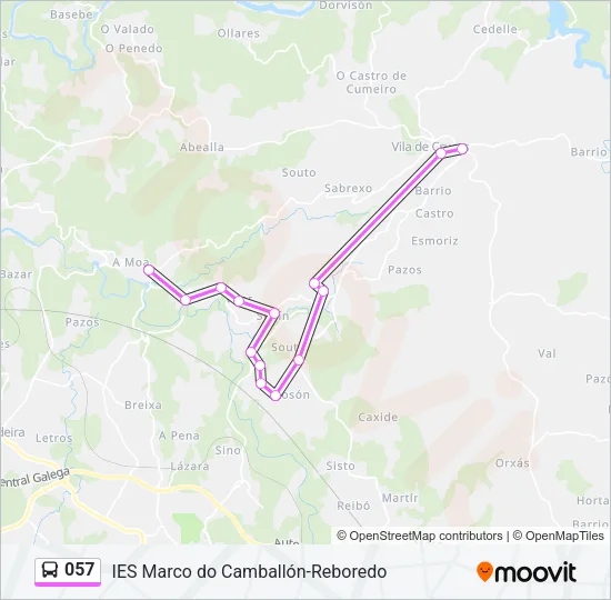 057 Bus Line Map