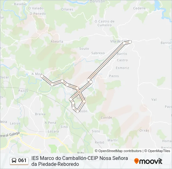 061 Bus Line Map