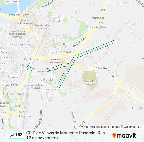 152 Bus Line Map