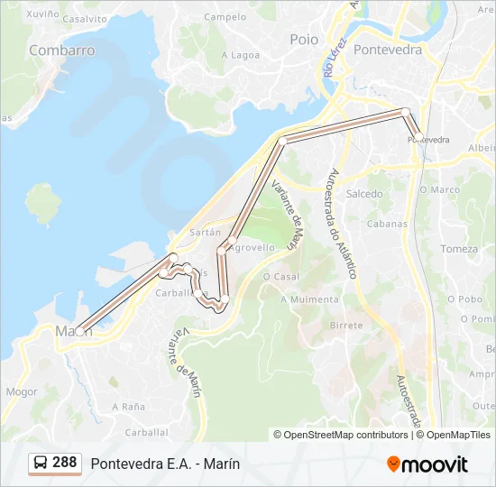 288 Bus Line Map