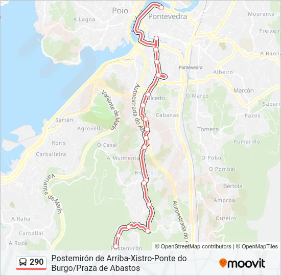 290 Bus Line Map