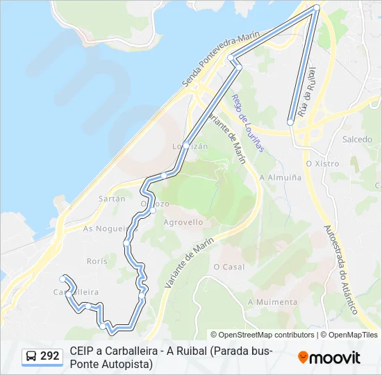 292 Bus Line Map