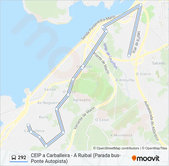 292 Bus Line Map