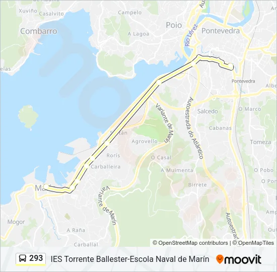 293 Bus Line Map
