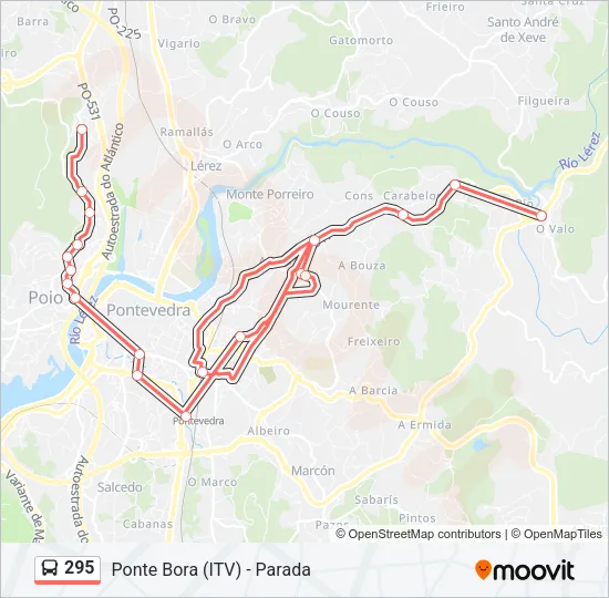 295 Bus Line Map