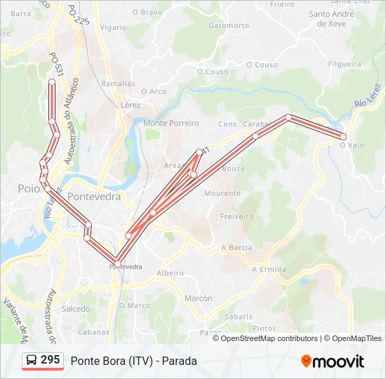 295 Bus Line Map