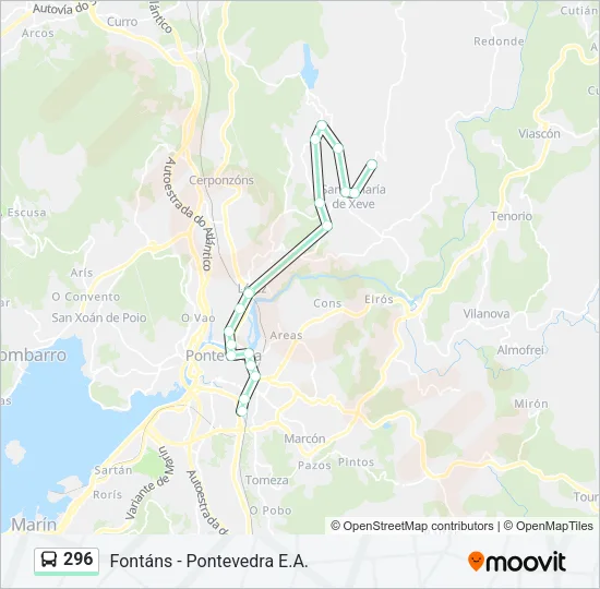 296 Bus Line Map