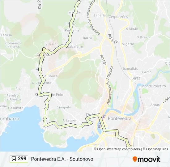 299 Bus Line Map