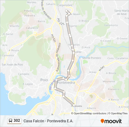 302 Bus Line Map