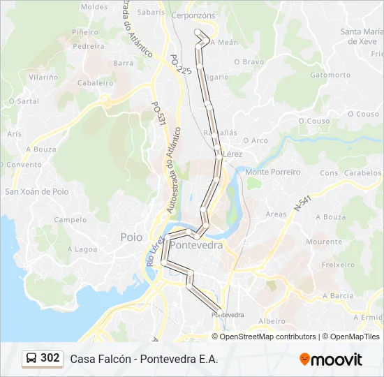 302 Bus Line Map