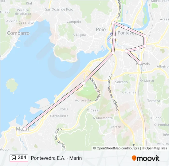 304 Bus Line Map