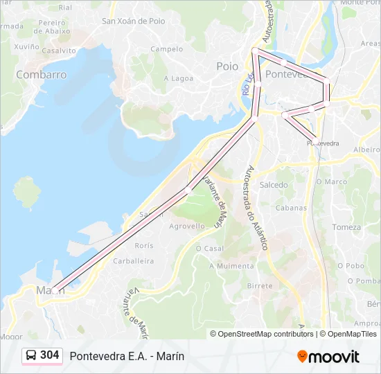 304 Bus Line Map