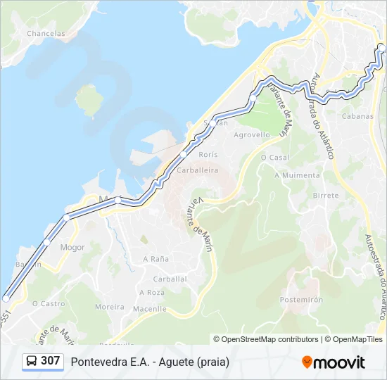 307 Bus Line Map