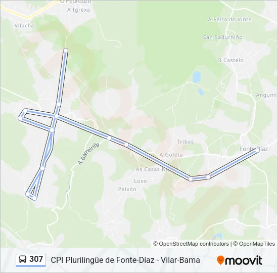 307 Bus Line Map