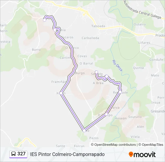 327 Bus Line Map
