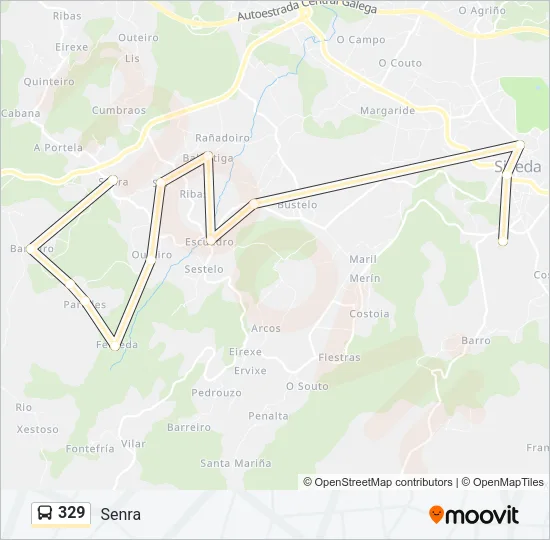 329 Bus Line Map