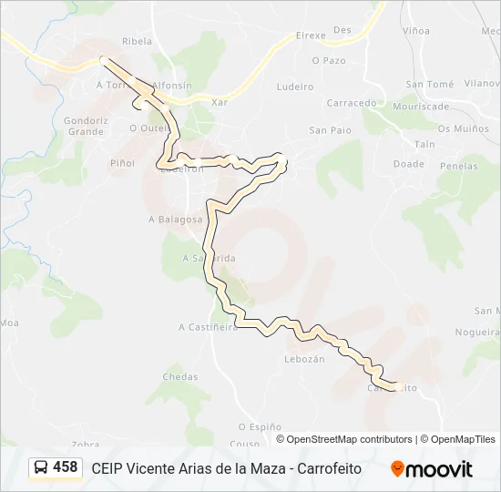 458 Bus Line Map