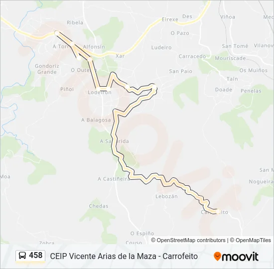 458 Bus Line Map
