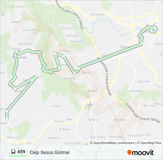 459 Bus Line Map