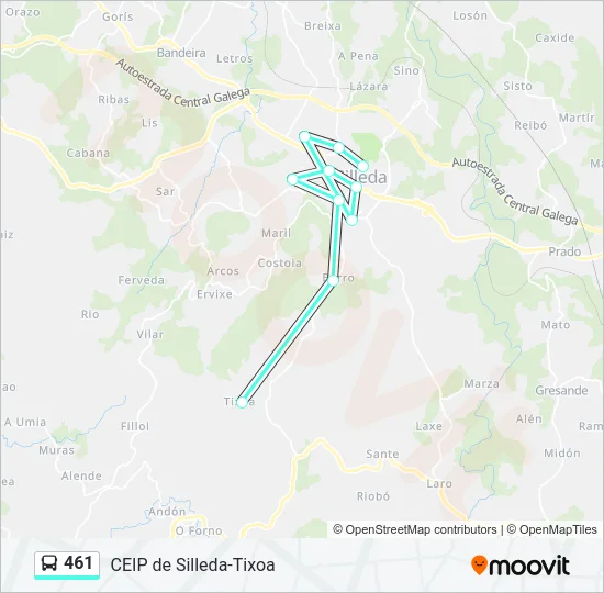 461 Bus Line Map