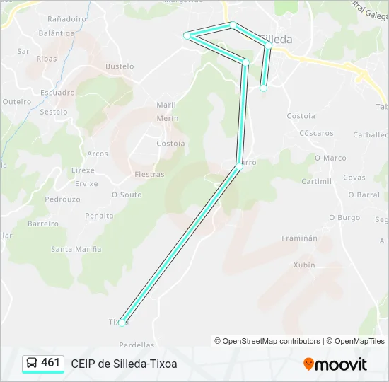 461 Bus Line Map