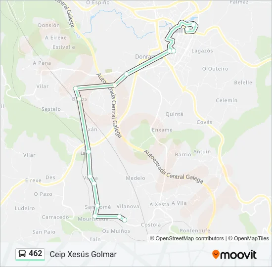 462 Bus Line Map