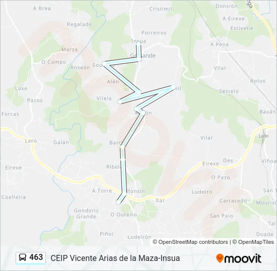 463 Bus Line Map