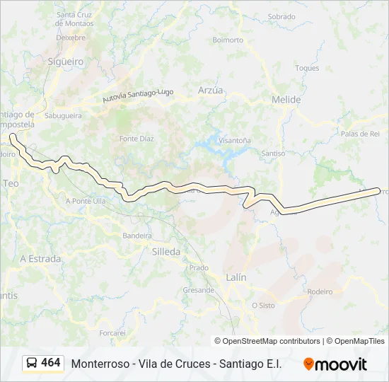 464 Bus Line Map