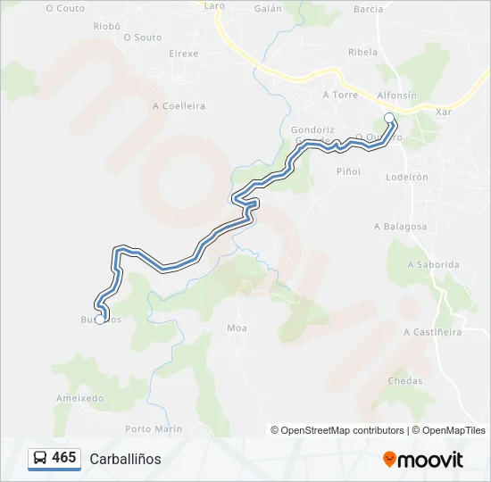 465 Bus Line Map