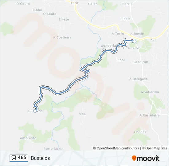 465 Bus Line Map