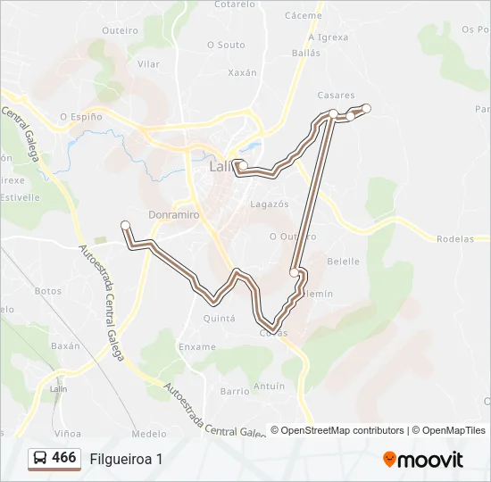 466 Bus Line Map
