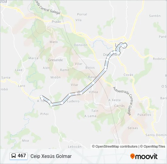 467 Bus Line Map