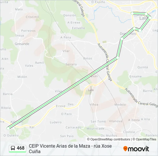 468 Bus Line Map