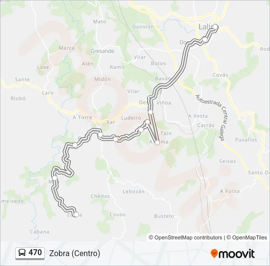470 Bus Line Map