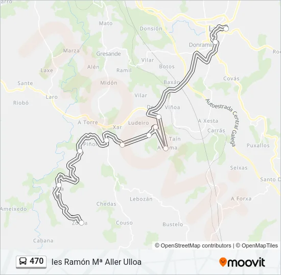 470 Bus Line Map