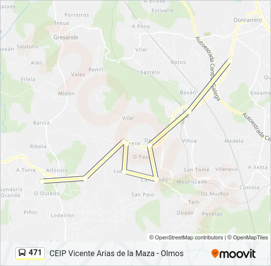471 Bus Line Map