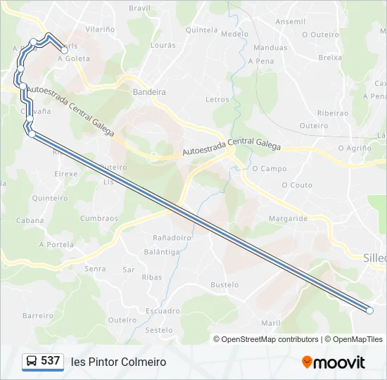 537 Bus Line Map
