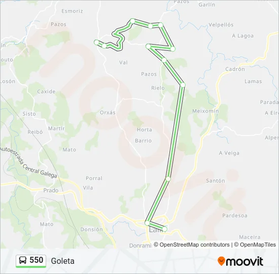 550 Bus Line Map