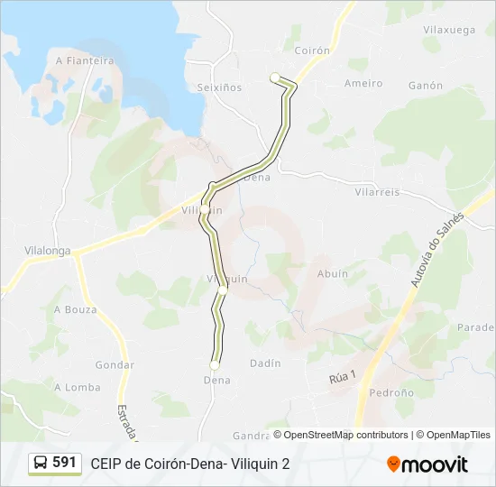 591 Bus Line Map