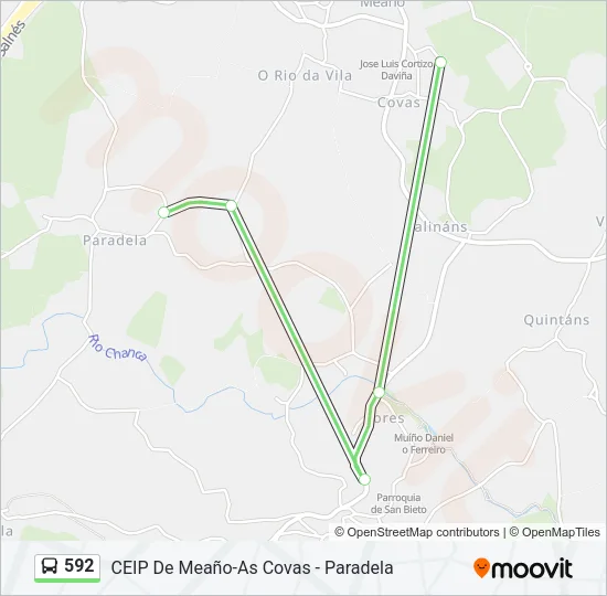 592 Bus Line Map