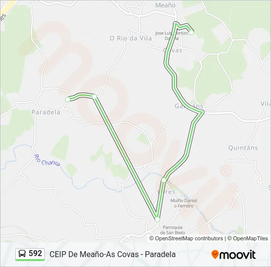 592 Bus Line Map