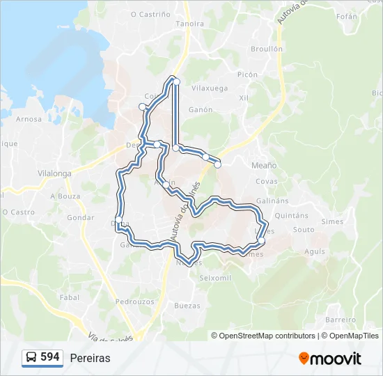594 Bus Line Map
