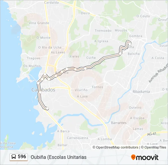 596 Bus Line Map