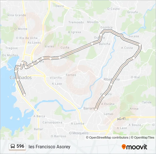 596 Bus Line Map