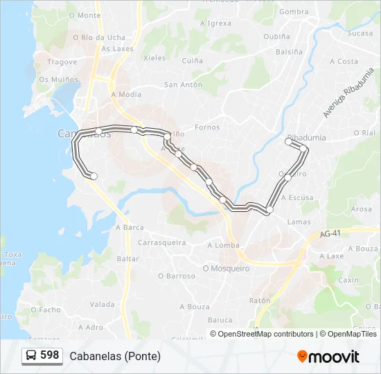 598 Bus Line Map