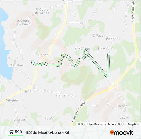 599 Bus Line Map
