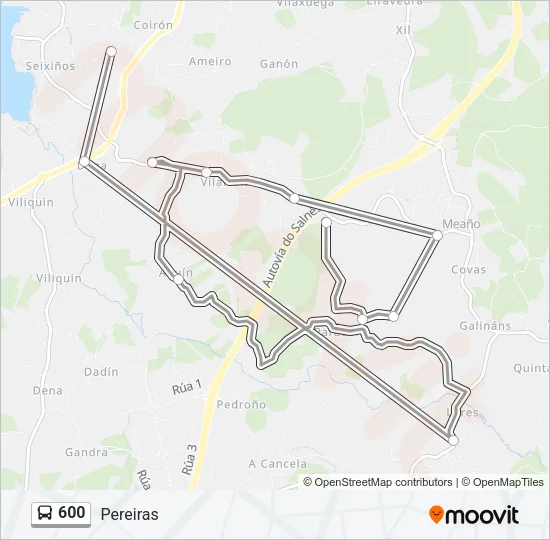 600 Bus Line Map