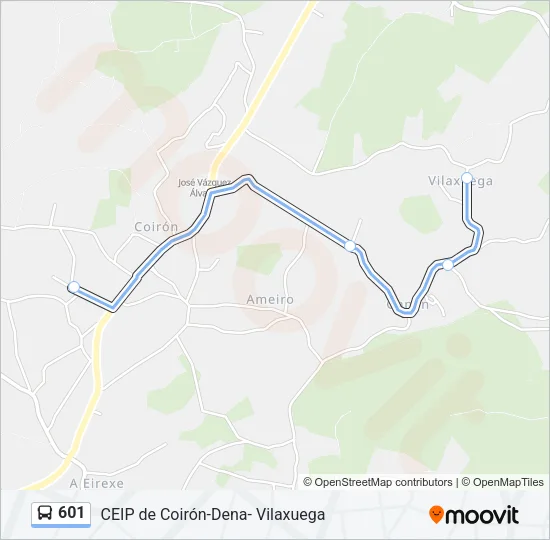 601 Bus Line Map