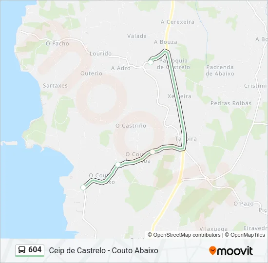 604 Bus Line Map