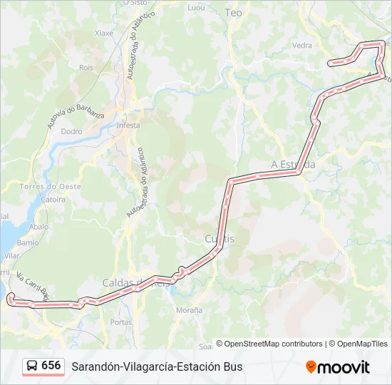 656 Bus Line Map